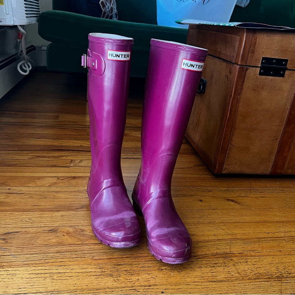 Hunter Fuchsia Tall Rainboots